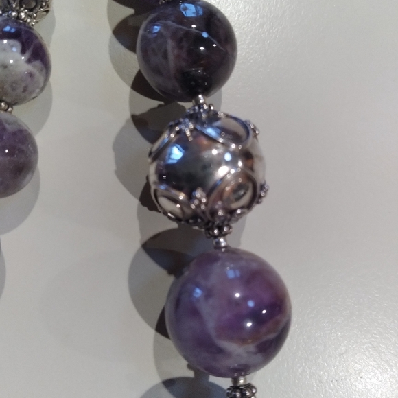 ❤️🎁 925 S/S Chevron Amethyst Graduated 28" Necklace Genuine & Beautiful! 😯 - Picture 11 of 15